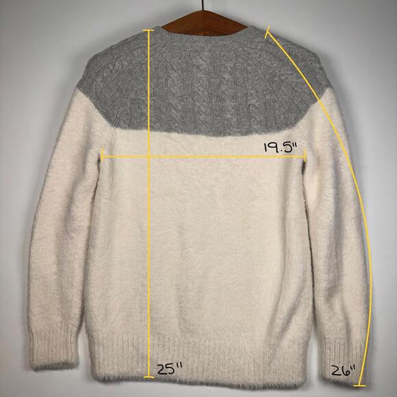 J. Crew Cable Fuzzy Merino Wool Crewneck Sweater - - Picture 7 of 7